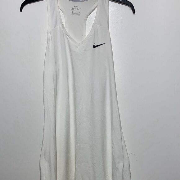 Nike Court Women's White Dri-Fit V-Neck Mini Tennis Dress Size Small NWT - Picture 1 of 10